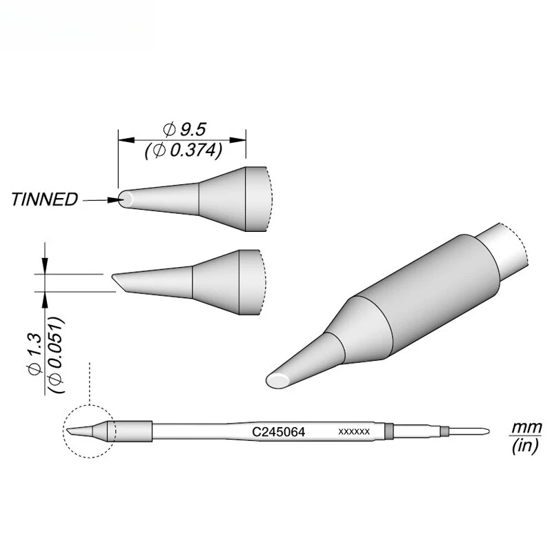 JBC Universal Handle Dedicated C245 Series Bevel Iron Head