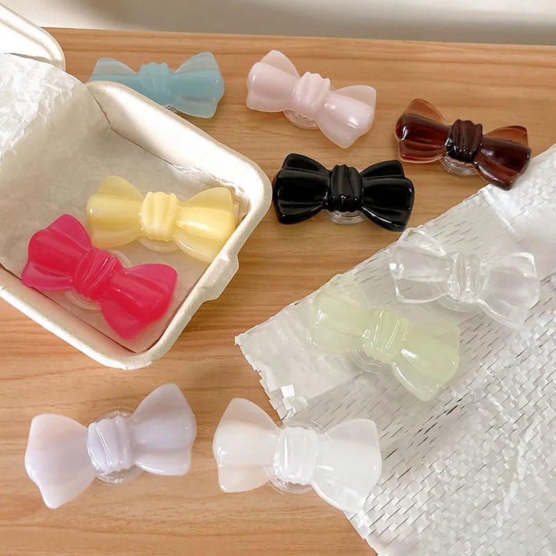 

Jelly Color Bowknot Tie Phone Grip Tok Bracket Cellphone Support Grip Tok Desktop Creative Finger Stand Folding Mobile Holders