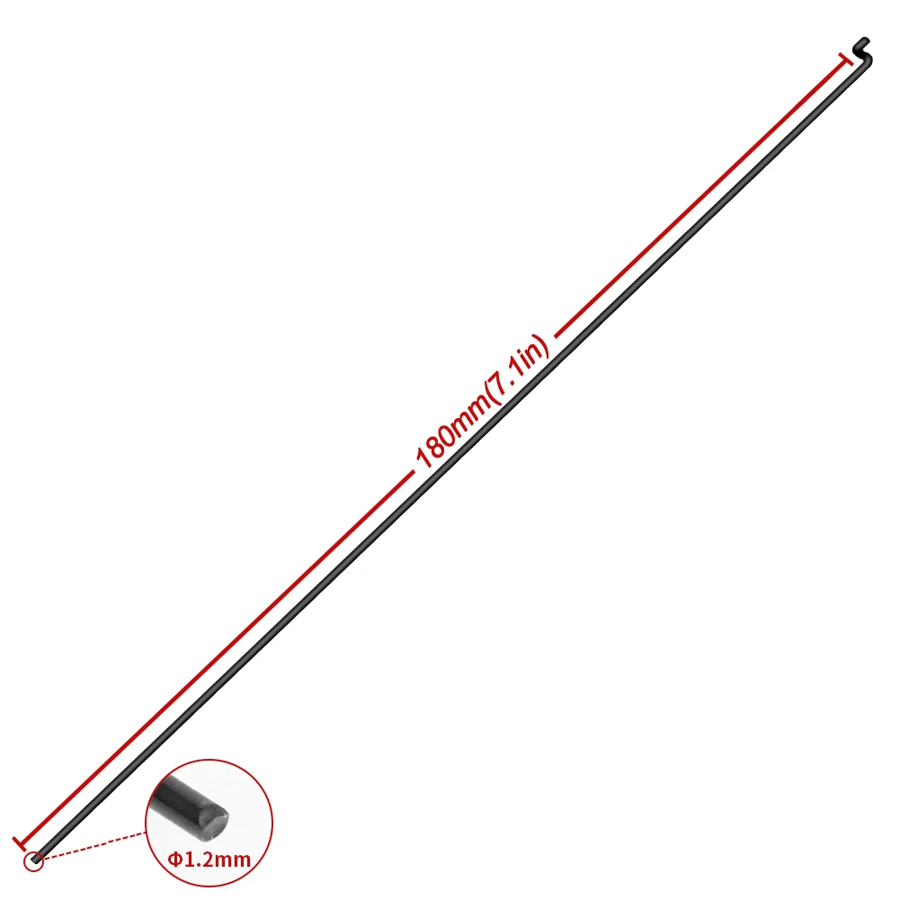 HobbyPark Upgrade Nylon Control Horns 20x11mm with 1.2x21mm Clevis & 1.2x180mm Steel Z Pushrods for RC Airplane 20pcs