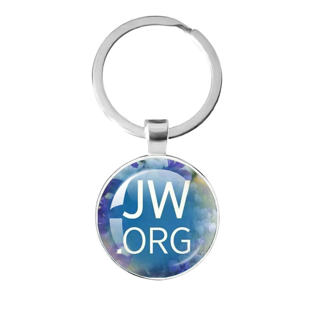Jw.Org Keychain Jehovah\'S Witness Art Printed Photo Metal Glass Pendant Keychain Jewelry Fans Gift  Wholesale