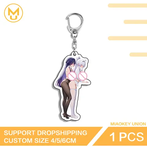 Two Persons Genshin Impact Skirk Big Boobs Girl Scratch Proof Double Sided Acrylic Keyring Exclusive Design Amusing Jewelry