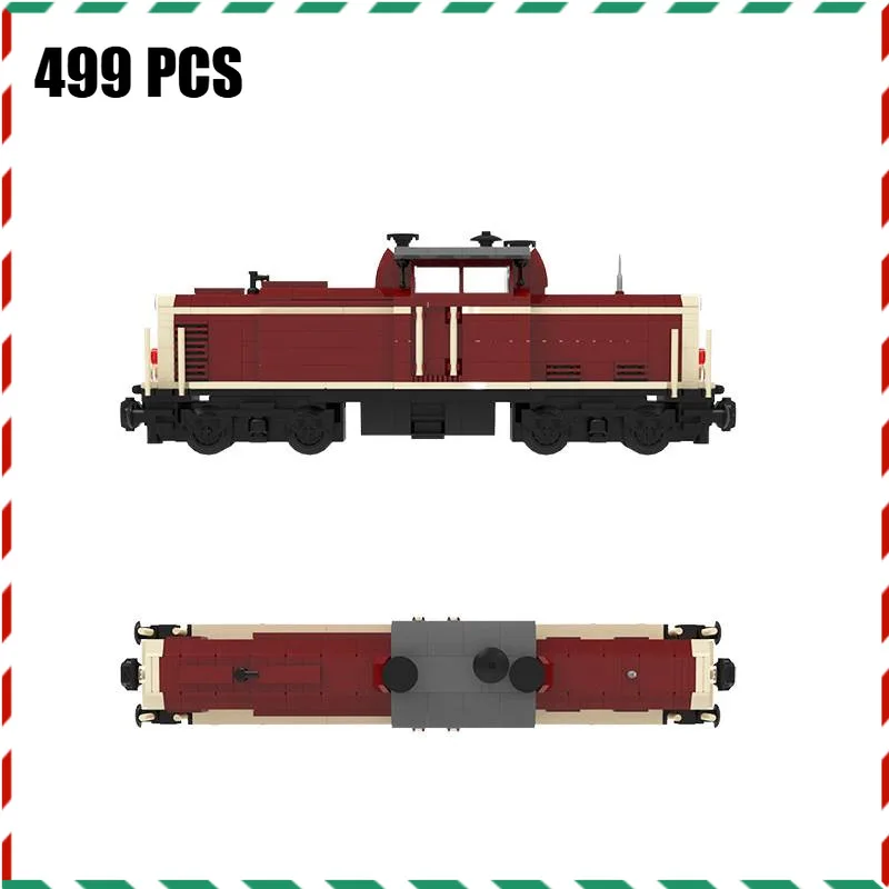 MOC – ensemble de blocs de construction de Locomotive allemande, modèle de Train Cargo V100, briques, bricolage, cadeau d'assemblage pour enfants et adultes