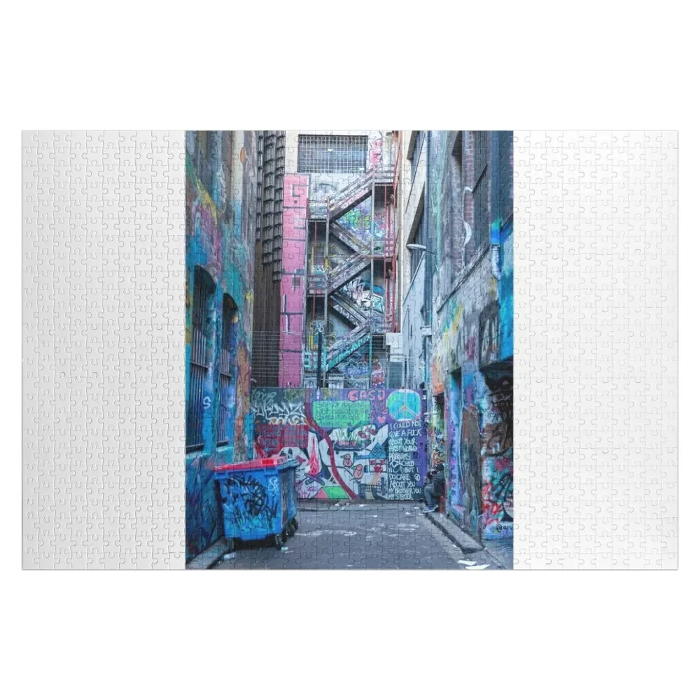 Famous Hosier Lane art laneway in Melbourne Jigsaw Puzzle Personalized Gift Customized Picture Custom Kids Toy Puzzle