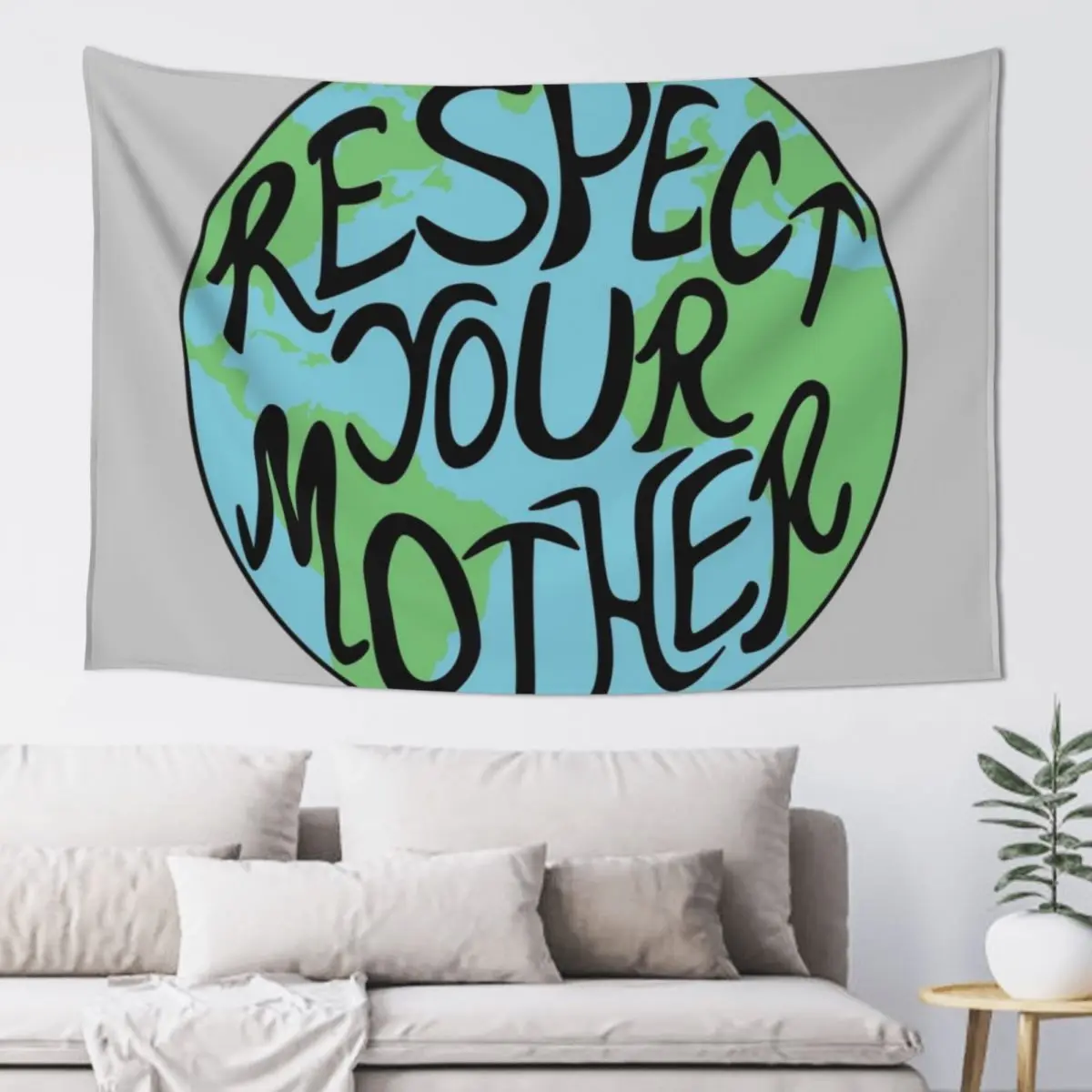 

Respect Your Mother Hand Drawn Earth Planet Men Women Kids Tapestry Aesthetic Room Decor Home And Comfort Decor Tapestry