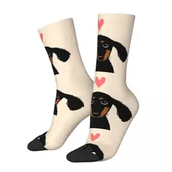 Hip Hop Vintage Puppy Love Cute Crazy calzini a compressione da uomo Unisex bassotto salsiccia cane Harajuku Seamless Crew Sock