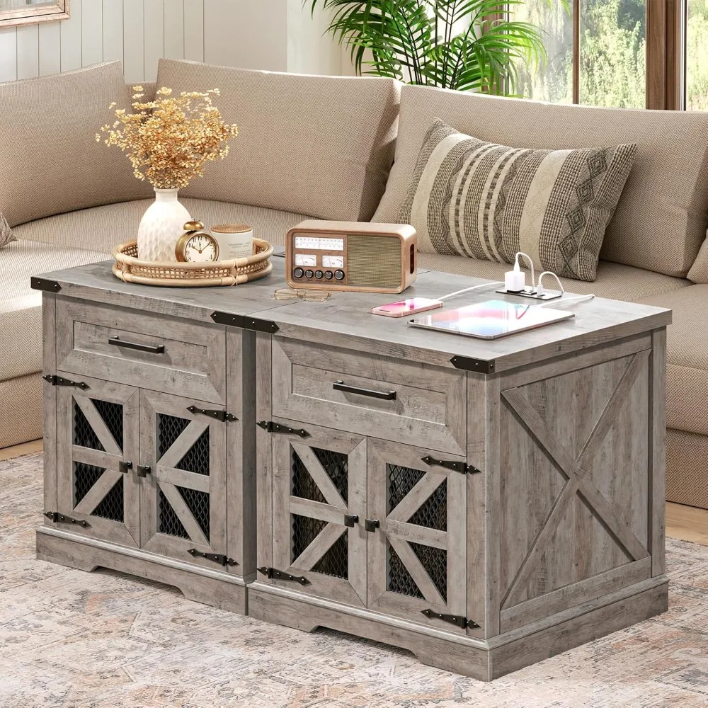 A 2-piece wooden bedside table set with a charging station at the farmhouse, square in color and beige in color