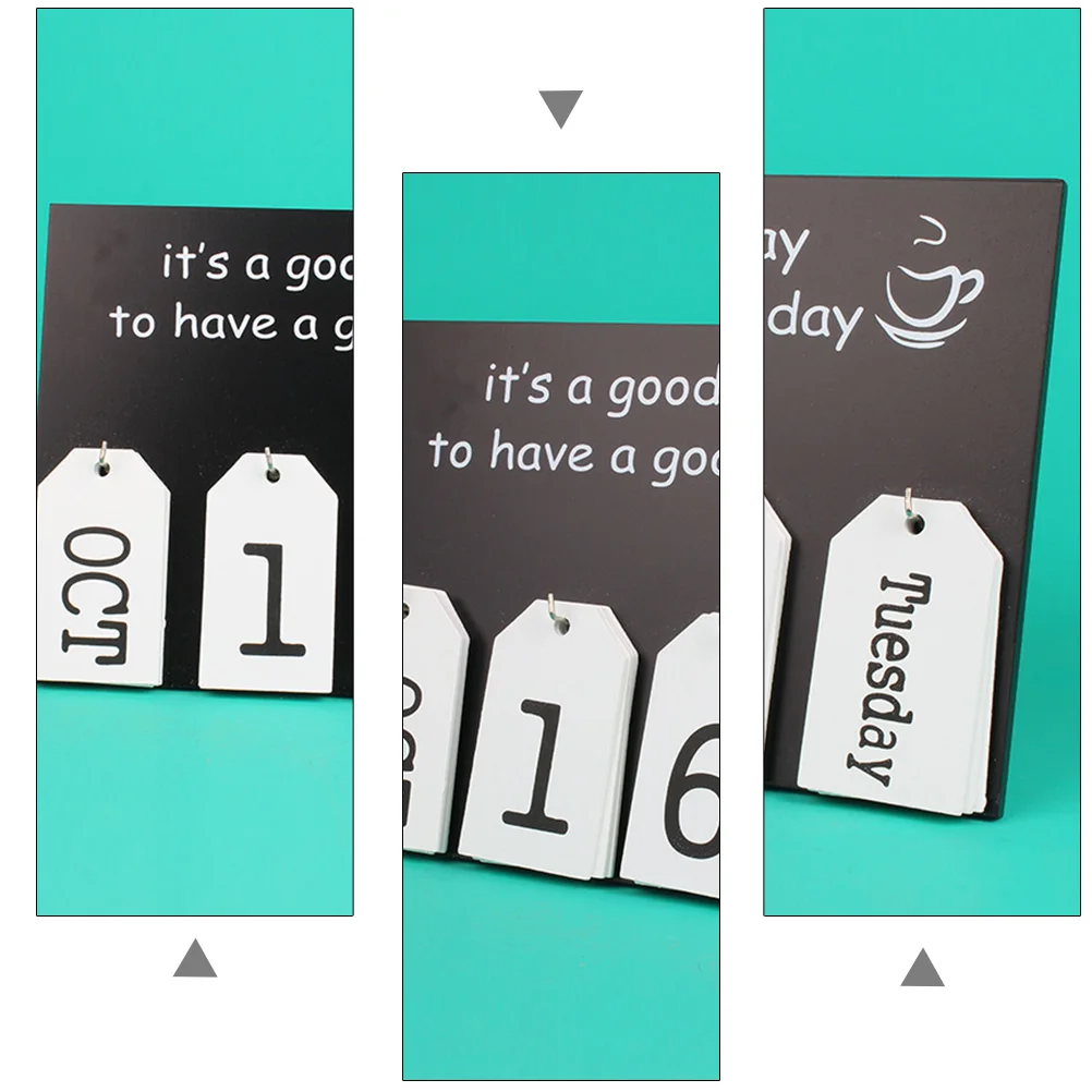 

Perpetual Calendar Ornaments Wooden Daily Kalendar 3d Funny 2023 Desktop Monthly Planner Decor Date Reminder DIY One Piece