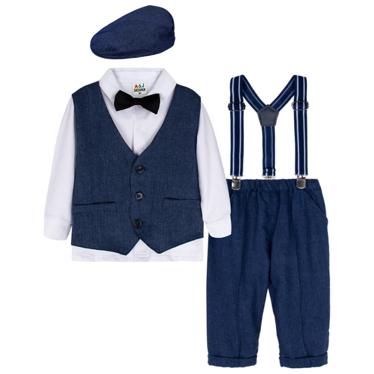 Suit for Kids Boys Baptism Outfit Toddler Easter Set Infant Formal Party Wedding Gentleman Clothing Shoot Ceremony Photo Tuxedo