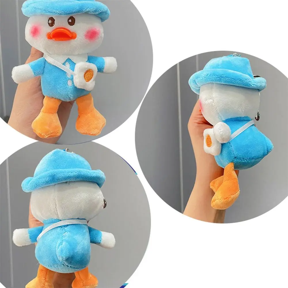 Kawaii Stuffed Plush Cartoon Yellow Duck Keychain Soft Creative Duck Bag Pendant Cute Animals Fluffty Animal Doll