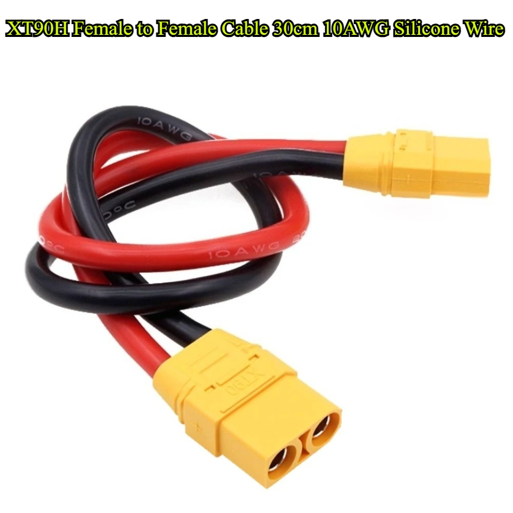 Xt90h xt90h (z) macho fêmea oco/plugue de vedação com fio 10cm/20/30cm 10awg fio de silicone para rc lipo bateria adaptador de carga