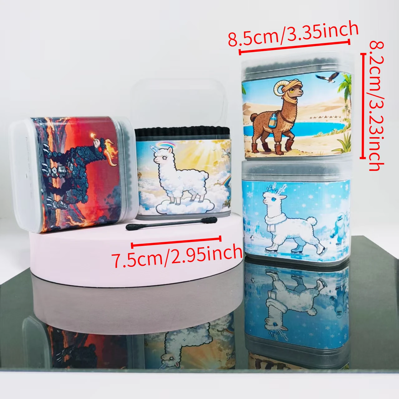 800 шт. (4 коробки) мультистильная ватная палочка с рисунком альпаки, черная двуглавая ватная палочка, мяч, подарок на жизнь, ватный тампон