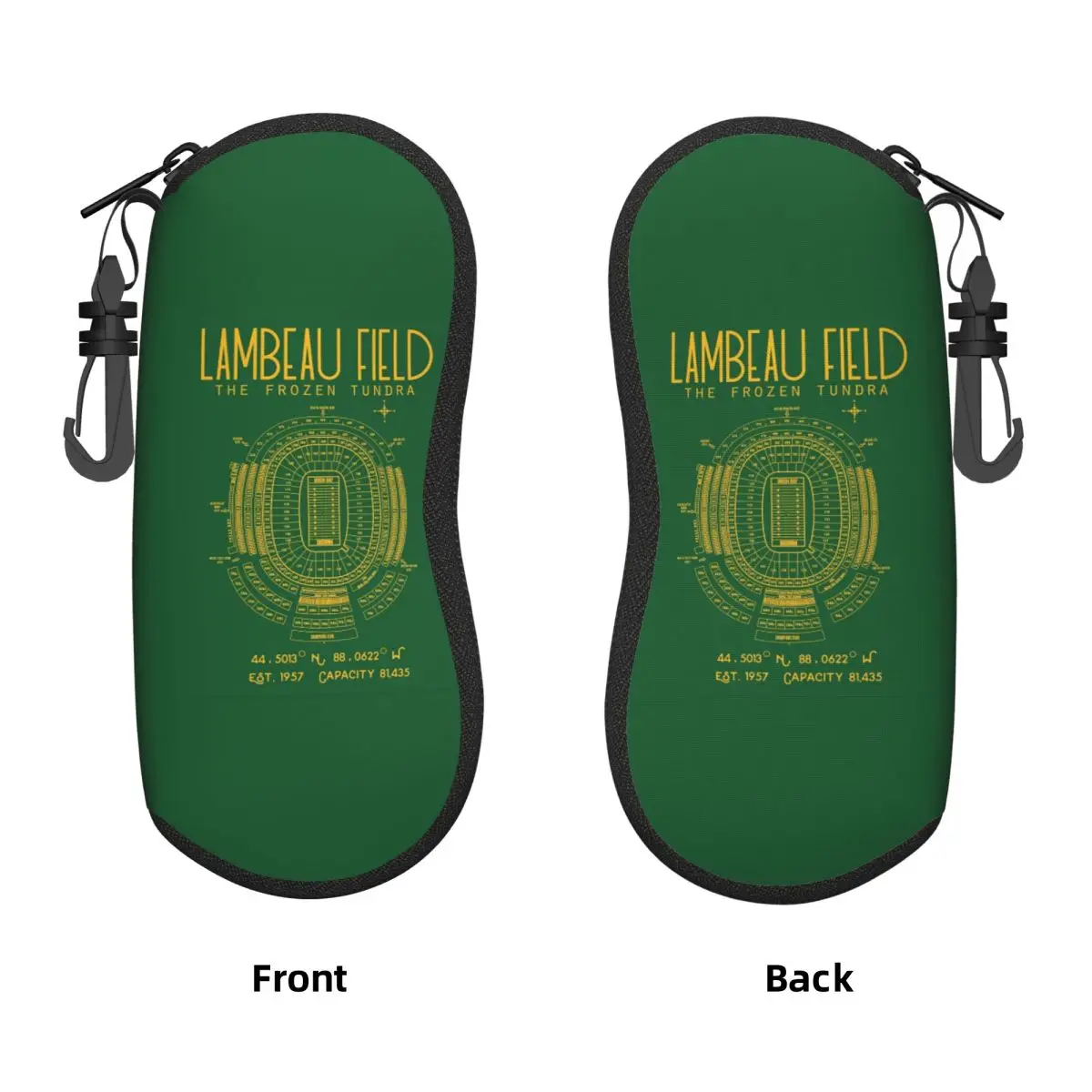 Custom Green Bay Packers Lambeau Field Stadium Eyeglass Glasses Case Soft Protector Portable Sunglasses Box Pouch Women Men