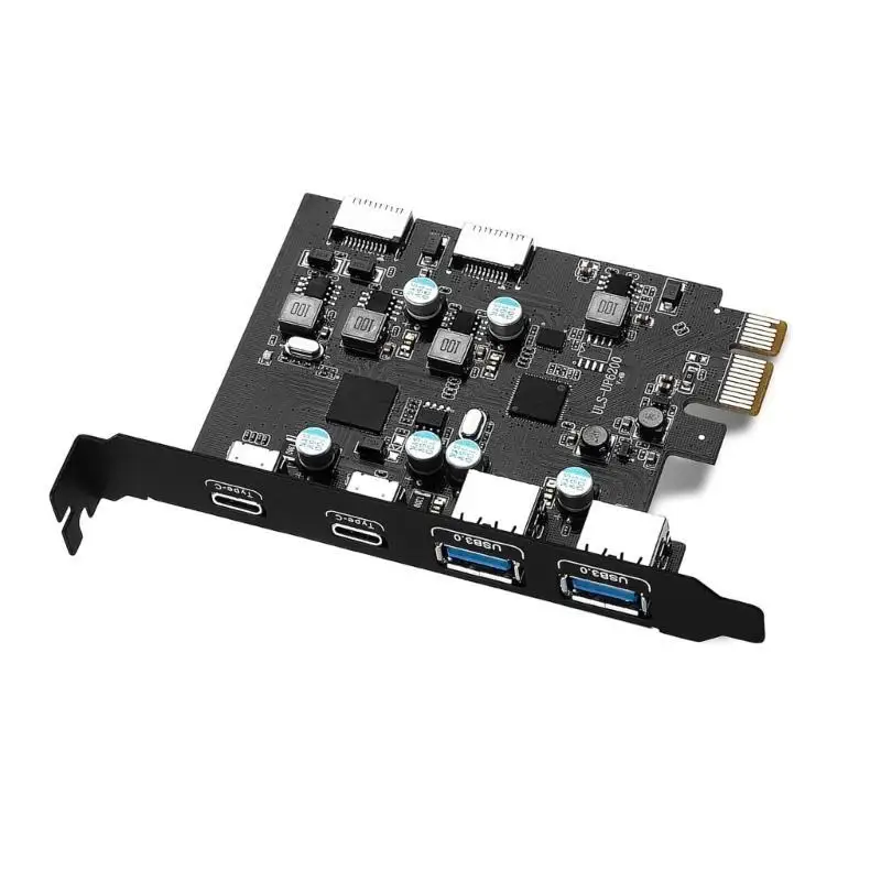 R53C PCIE USB Card 6 Port PCIE 2X USB C 2X USB A Expansion Card PCIE