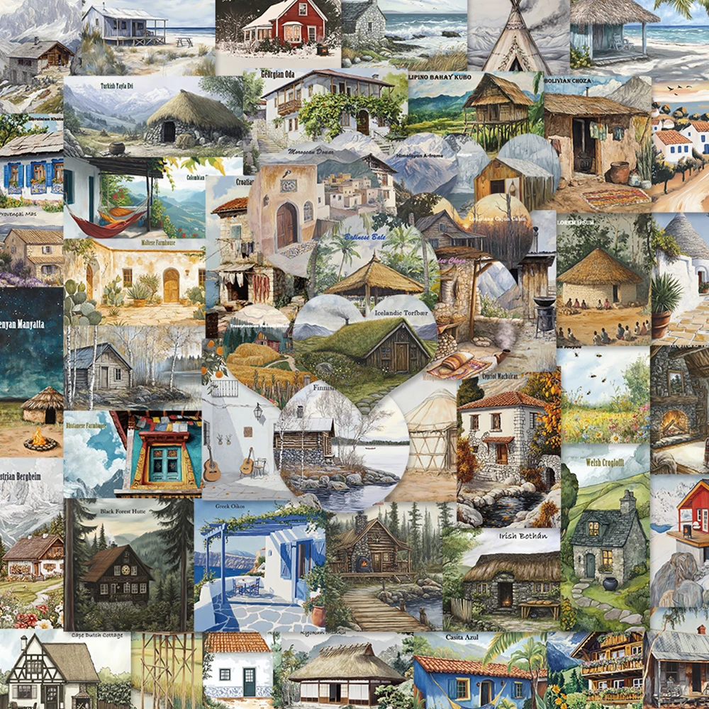 50 Uds. Pegatina de Haven ámbar para diario, nevera, armario, billetera, mochila, sobre, etiqueta, revista, pegatina decorativa, juguete de regalo de vacaciones