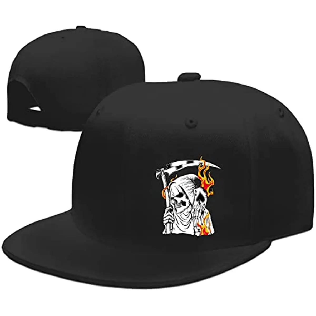 Cappelli Snapback per uomo cappelli Hiphop piatti per uomo Brim Death Skeleton Black Men cappelli attillati da Baseball Hip Hop Rock Trucker Caps