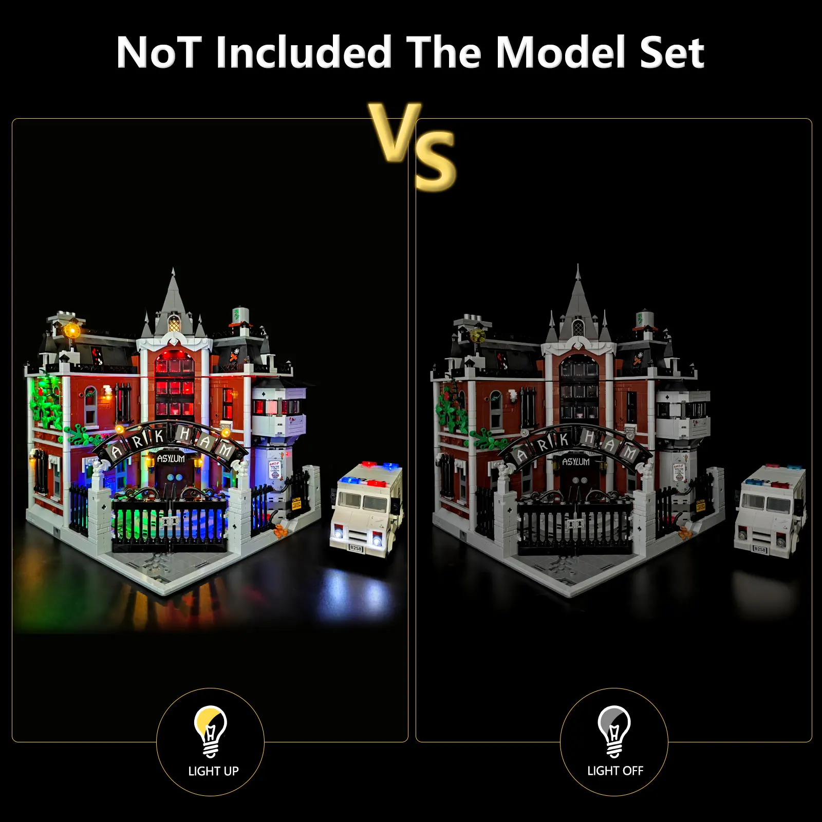 LYBMTWF LED 照明キット レゴ 76300 アサイラムビルディングに適しています (モデルブロックは含まれません)