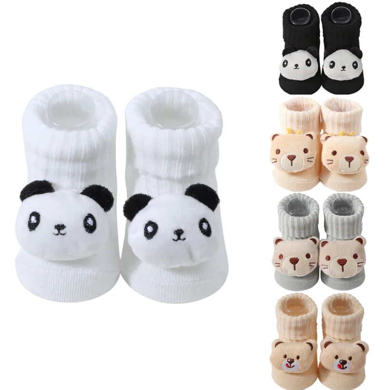 

5 Pairs Baby Newborn Adorable Animals Pattern Socks, Breathable Knitted Cotton Socks for Boys and Girls Kids Indoor Activities