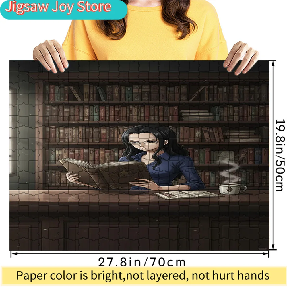 

Premium Paper Jigsaw Puzzle One Piece Nico Robin Library Reading Scene Anime Art High Quality Cardboard Puzzle for Family Entert