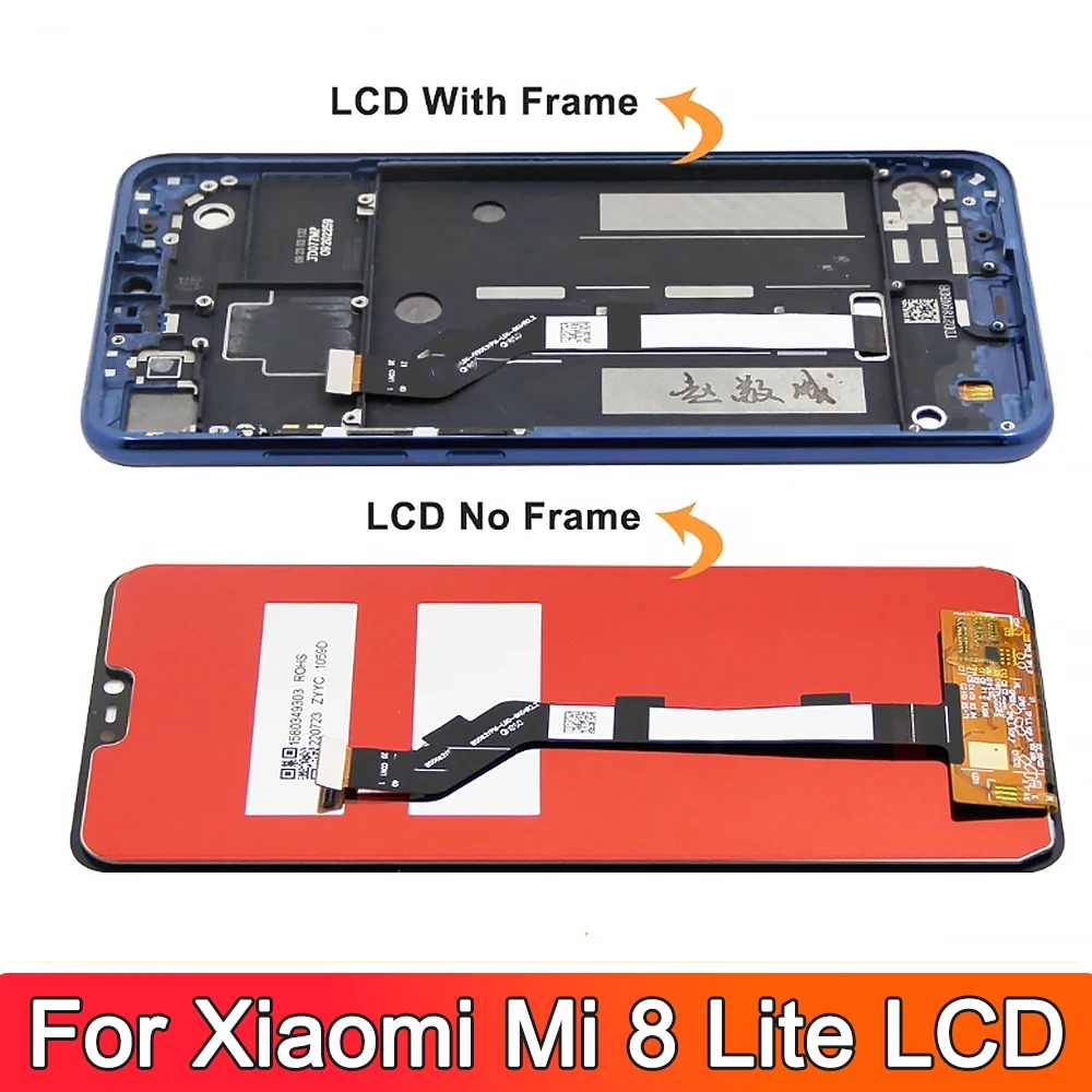 Mi 8 lite Bildschirm Ersatz, für xiaomi mi 8 lite m1808d2tg LCD-Display Touchscreen mit Rahmen für mi 8 Jugend/mi 8x Display