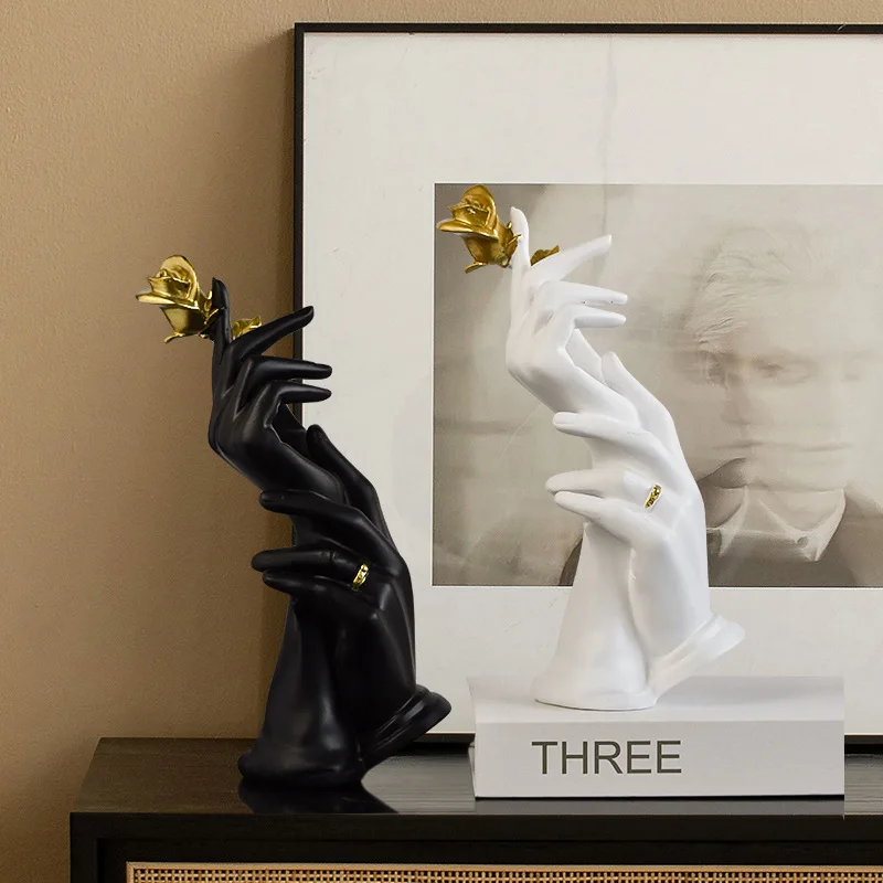 

Современная роскошная ручная розовая скульптура из смолы, домашний декор для гостиной, свадебного дома