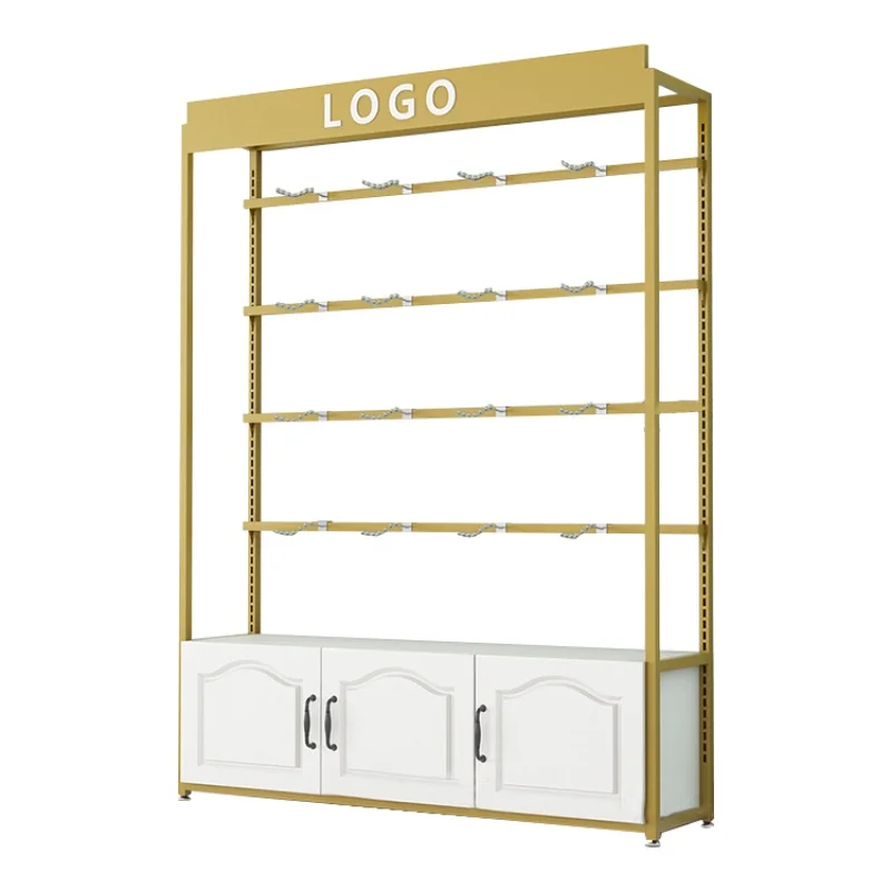 Wall-Mounted Gold Display Rack, Store Design para roupa interior e sutiã, Custom