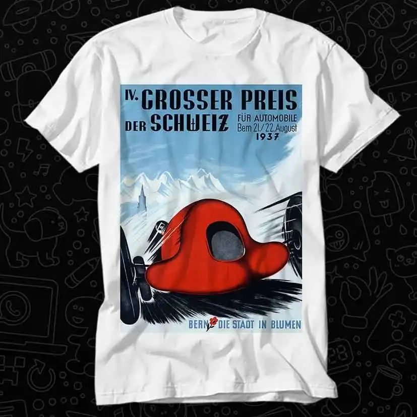 1937 Switzerland Grand Prix Racing T Shirt Best Seller Top Adult Music Movie OZ511