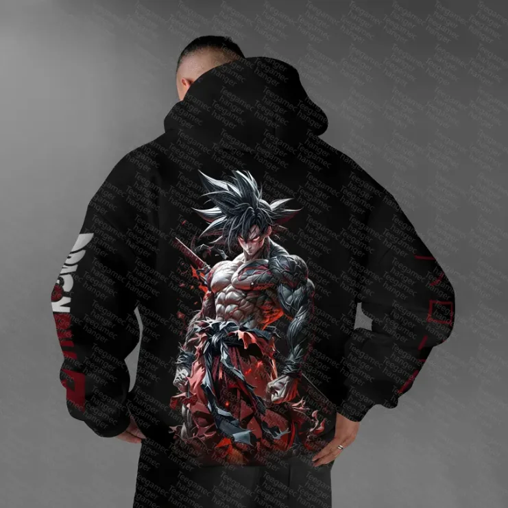

A loose and comfortable hoodie with Dragon Ball anime character prints and fleece, suitable for both men and women