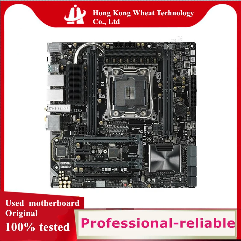 For Intel X99 X99-M WS motherboard Used original LGA 2011-3 LGA2011 V3 DDR4 128GB USB3.0 SATA3 Desktop Mainboard