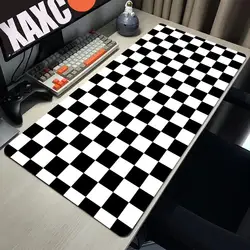 Black And White Checkered Mousepad Gamer Gaming Laptops Mausepad Mouse Pad Computer Mouse Ped Pc Accessories Rubber Mat Deskmat