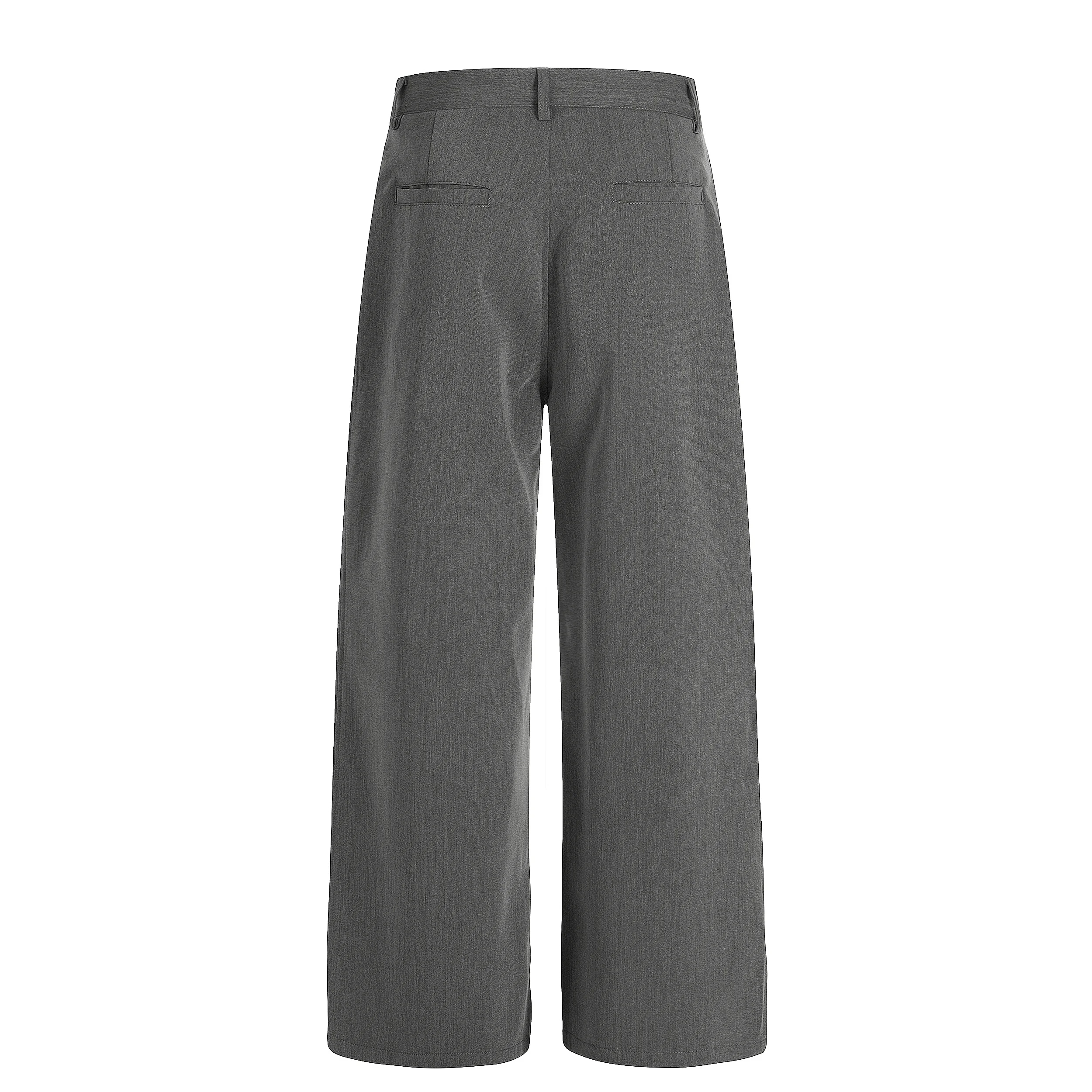 Augustrain American Retro Pleated Wide Leg Pants Women's Casual Loose Long Trousers Simple Commute Versatile Cotton Blend