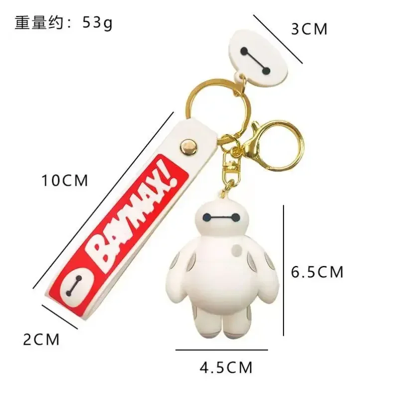ديزني بيج هيرو 6 Baymax المفاتيح أنيمي الشكل على ظهره الديكور سحر عروسة كارتون نموذج قلادة لعب الأطفال الهدايا