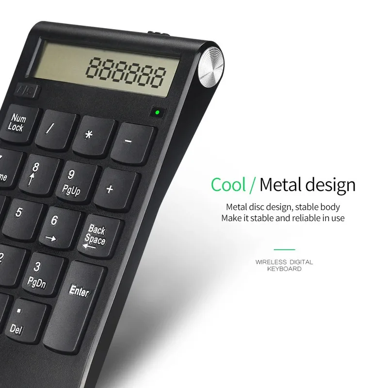 ホットセール中！24gワイヤレス充電式19キー-ミニキーボード-デジタルディスプレイ搭載-コンピューター機能付き-ビジネス・オフィス向け