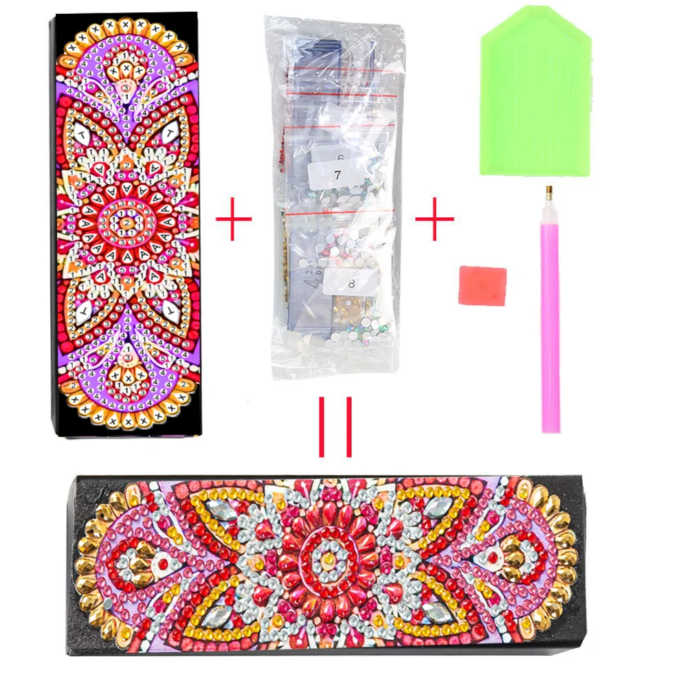Custodia per occhiali da sole con pittura diamante fai-da-te custodia per occhiali da sole Mandala Flowers scatola portaoggetti per occhiali da sole