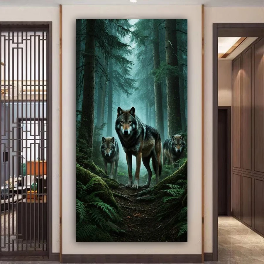 Forest Wolf Picture Large Size Diy Diamond Painting New Collection Animals Full Square Round Drill Mosaic Embroidery Kits