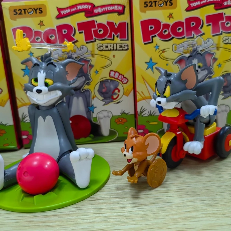 52toys Tom And Jerry Anime Figure Poor Tom Series Blind Box 2024 New Tom And Jerry Mystery Box Room Decoration Birthday Gift