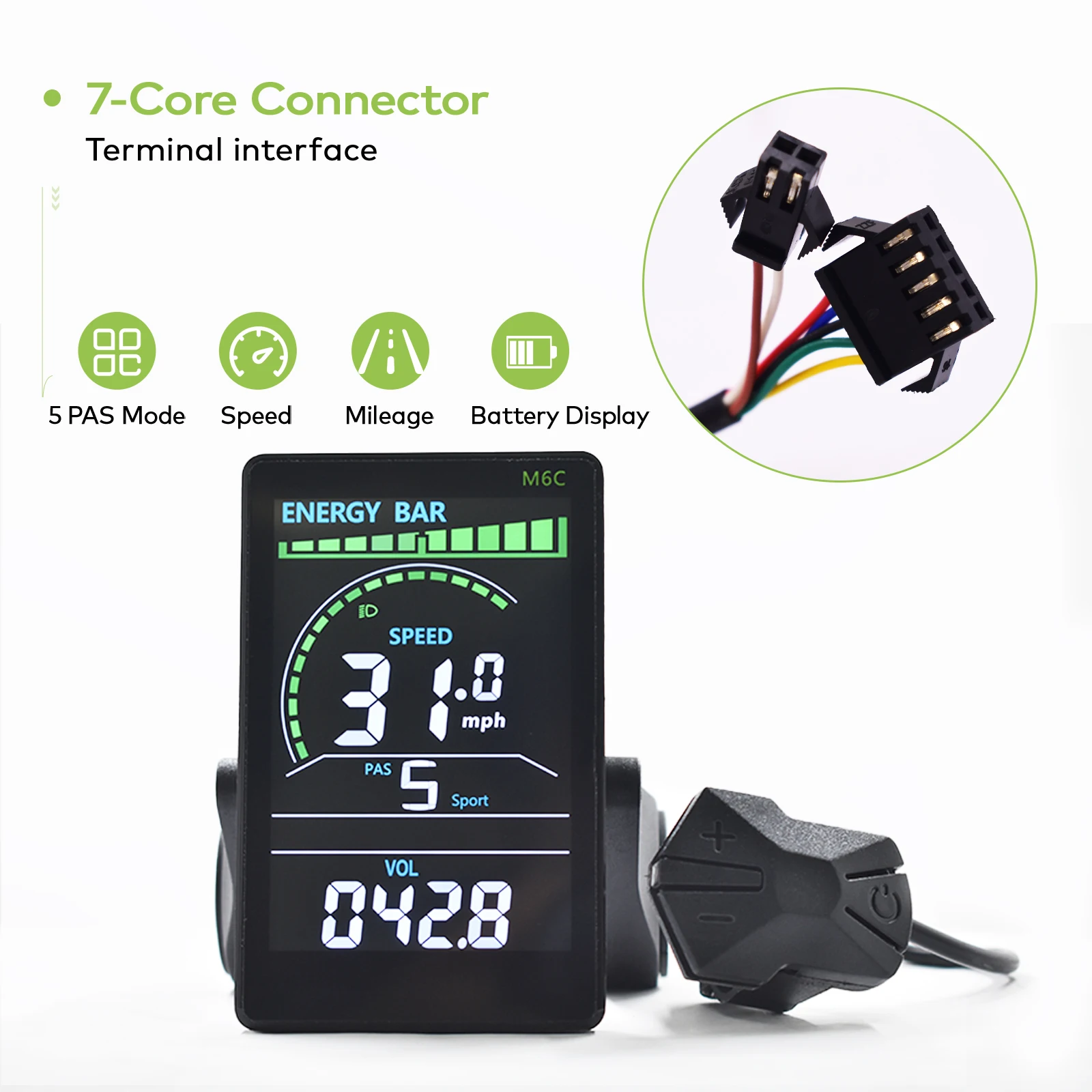 Haytrix】 Elektrische fietscomputer Digitale veelkleurige snelheidsmeter Stopwatch Elektronische fietskilometerteller Ebike-accessoires