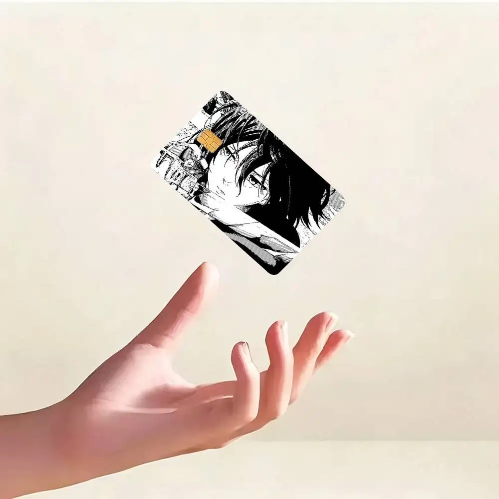Attack on Titan Mikasa Ackerman HD Waterproof Credit Card Stickers Silicone Decals For Chip Game Cards Gift