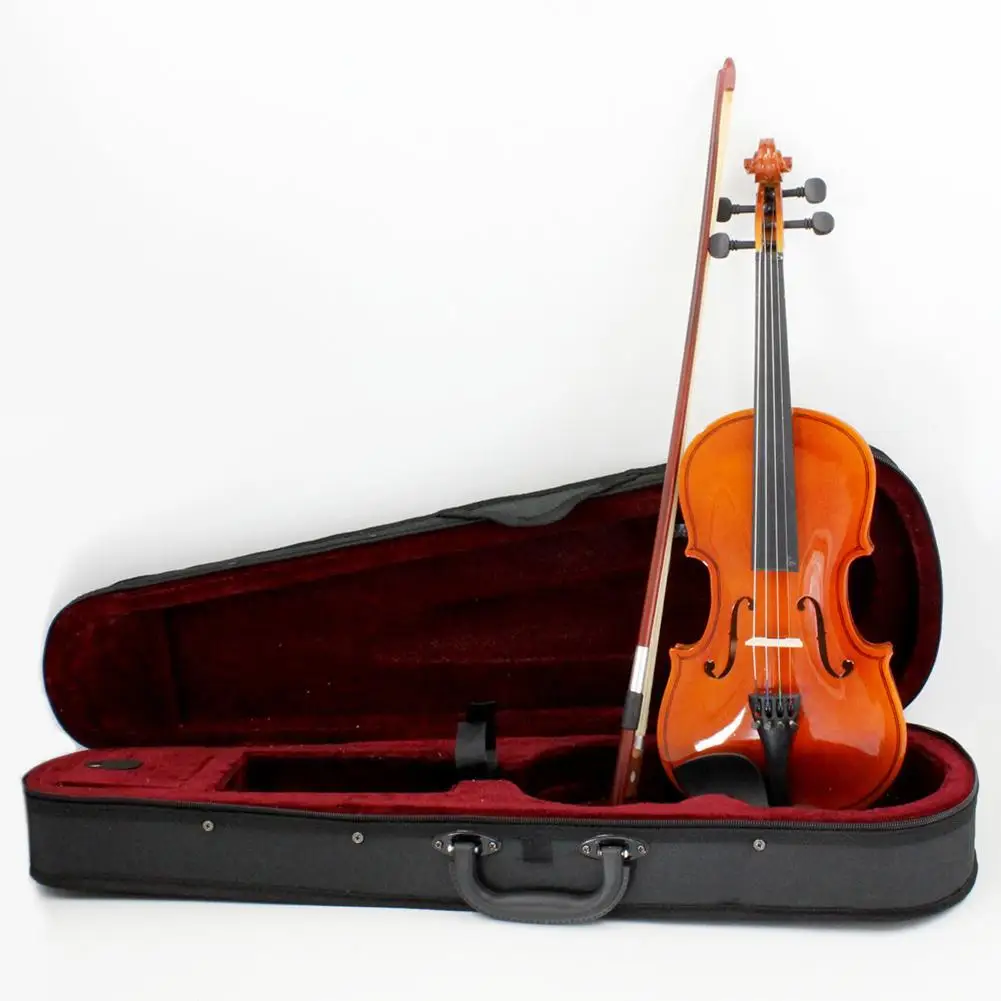 4/4 3/4 1/2 1/4 1/8 Basswood Violin With Bow Vase For Beginners Practice Students Kids Christmas Gifts