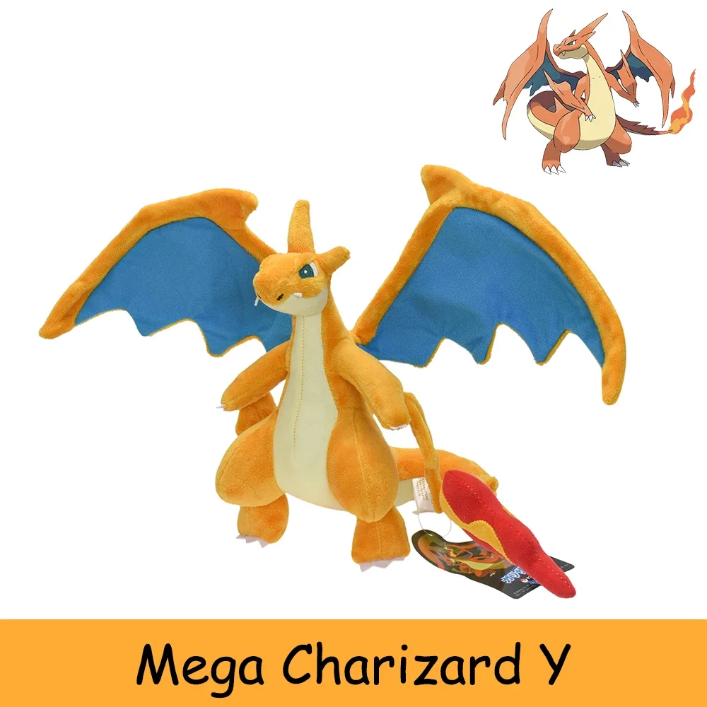 Evolução mega charizard y brinquedo de pelúcia boneca bolso monstro anime dragão brinquedo de pelúcia macio peluche animais presente crianças