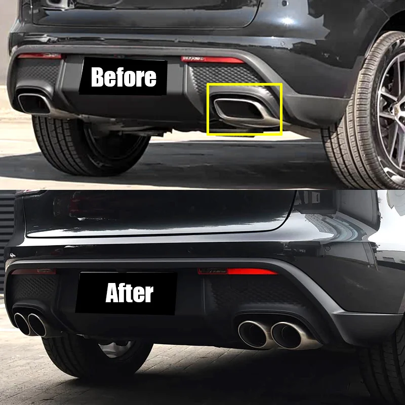 Für 2014–2025 Porsche Macan 2.0T Auspuff-Endrohrsystem Upgrade S Look Quad Schalldämpfer Endrohr Auspuffkrümmer – Detail 1