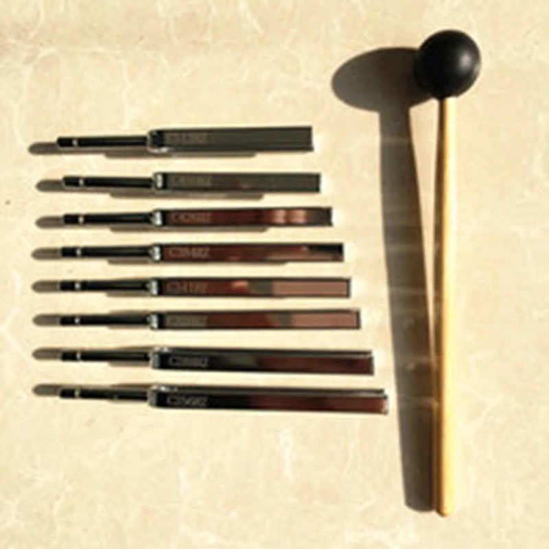 8Pcs C256-C512HZ Steel Tuning Fork Set Health Physics Vibration+ Mallet Vibration Tool-ANKL