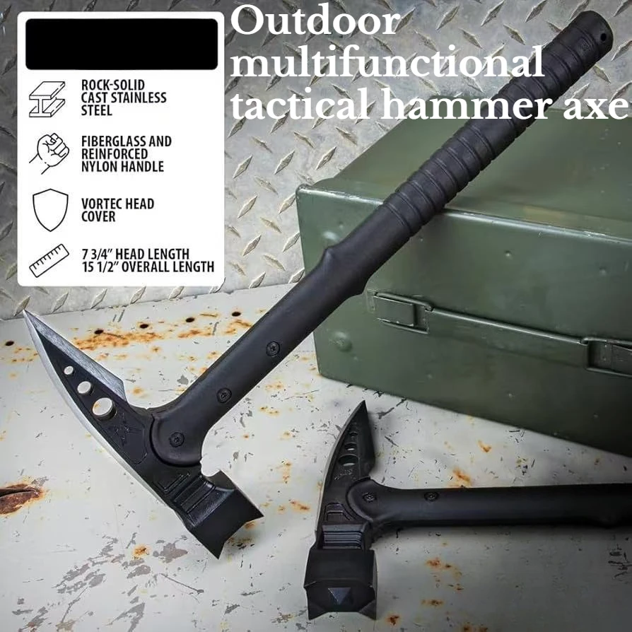 Outdoor Multifunctional Tactical Hammer Axe Portable Camping Fire Camp Hammer Emergency Survival Equipment