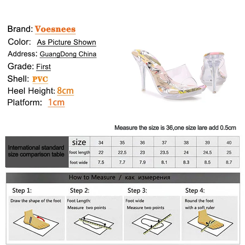 8CM Women Sandals Sexy PVC Jelly Crystal Shoes Plus Size 35-43 Transparent Pointed Toe Slippers Summer Daily Shopping High Heels