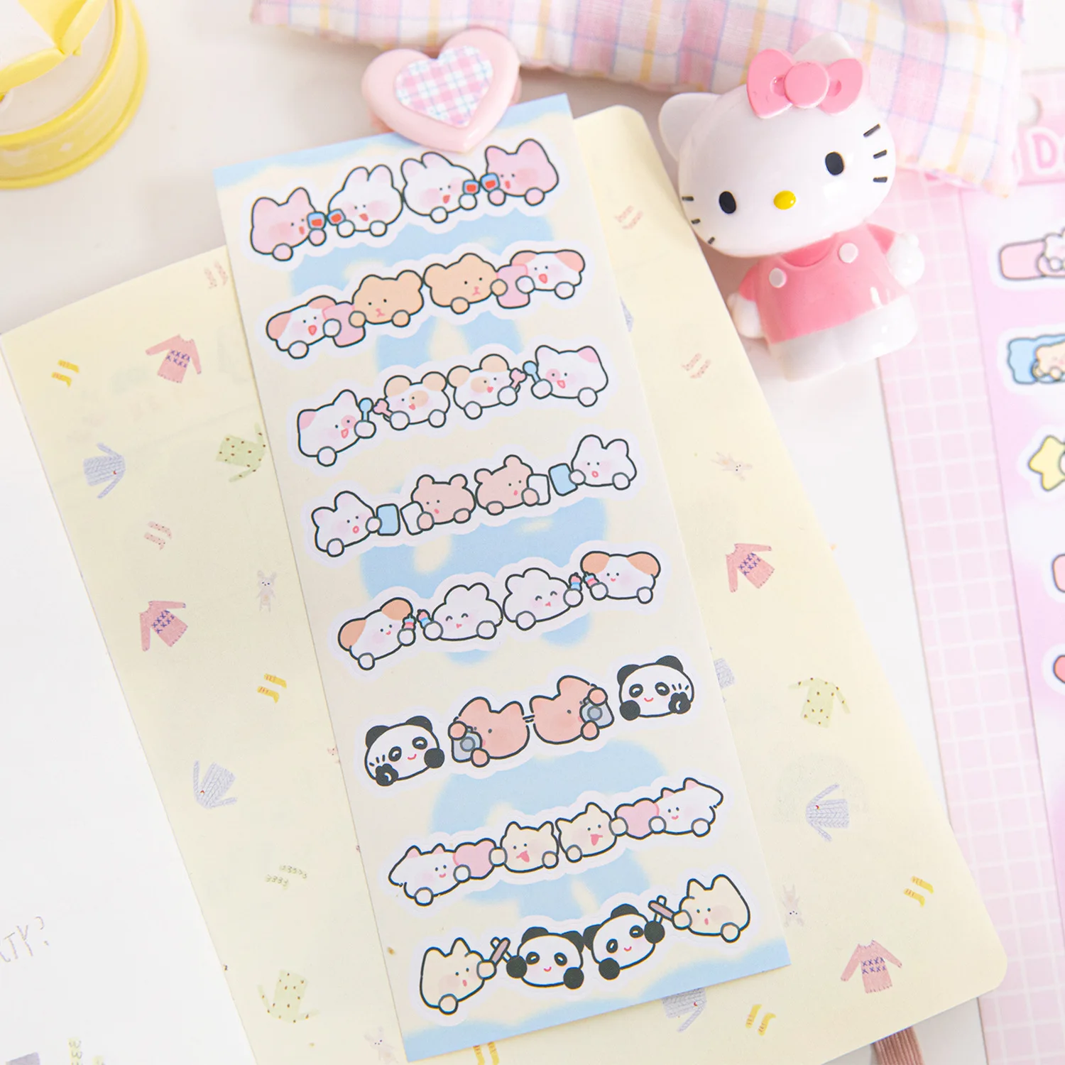 1 Pc Cute Cartoon Animal Index Sticker Student Notes Key Mark Label Stickers Bookmark Take Notes DIY Scrapbooking Journaling