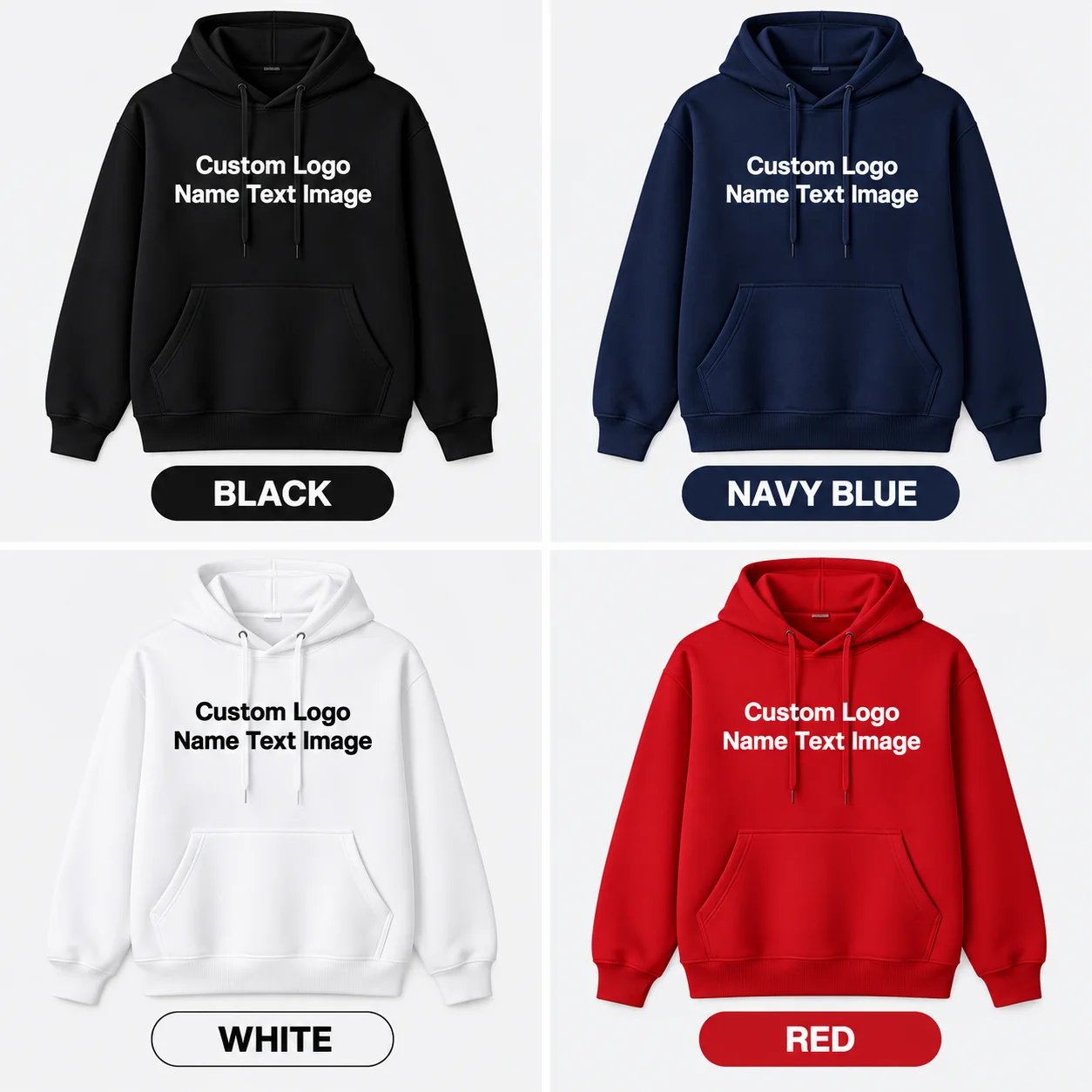 Custom Halloween Unisex Loose Hoodie Personalized Family Photo Name Text Cotton Pullover Holiday Birthday Valentine Gift