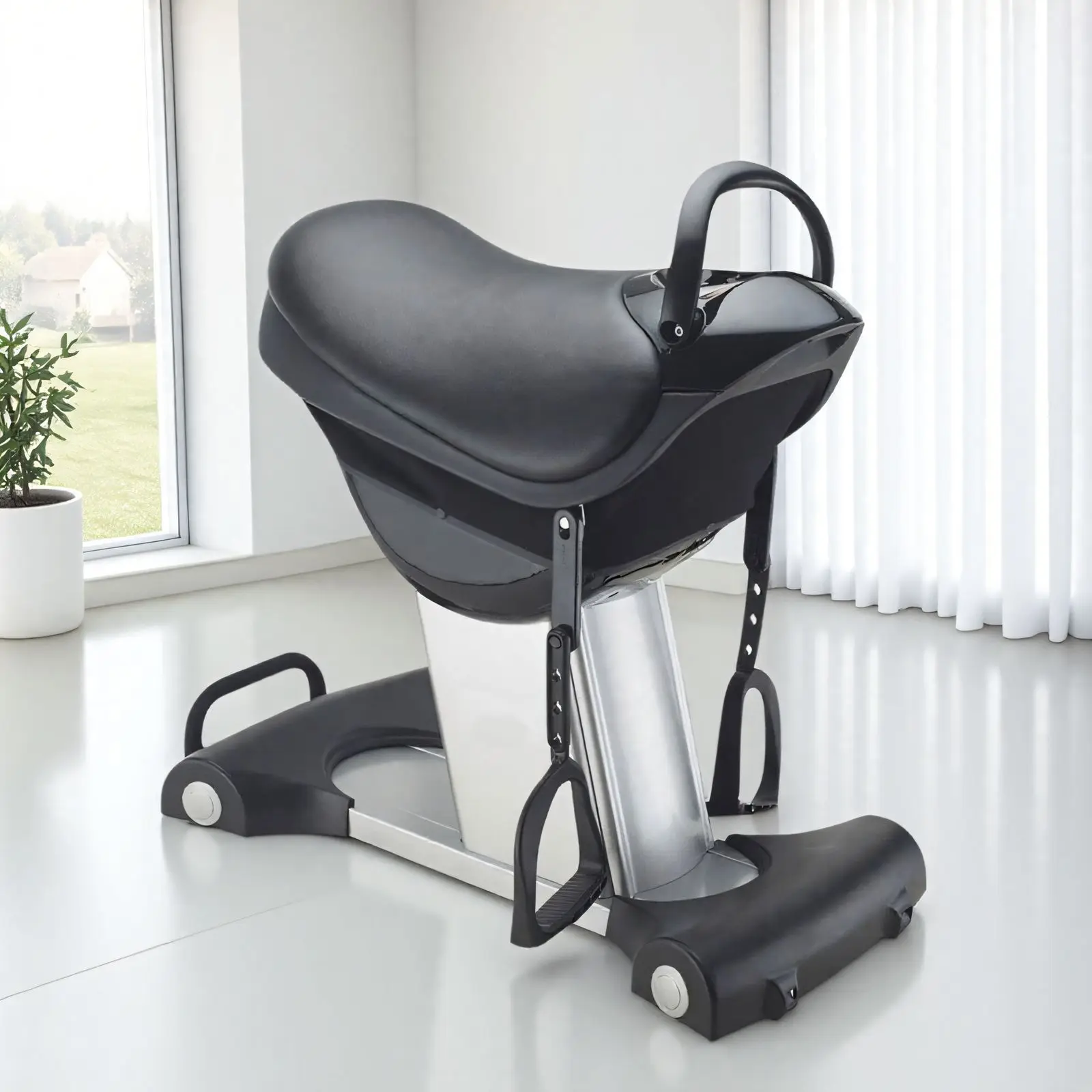 Electric Horse Riding Machine Home Fitness Equipment Fat Burning Slimming Exercise Factory Direct Wholesale Black/Silver SM-QMJ