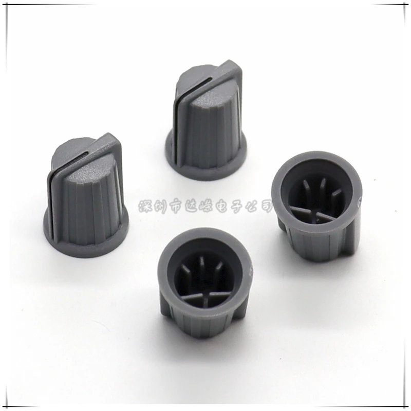 10PCS 15X18mm grey Plastic Knob Cap Potentiometer Encoder Knob cap Amplifier volume Knob cap  D-Shaped Inner Hole 6mm