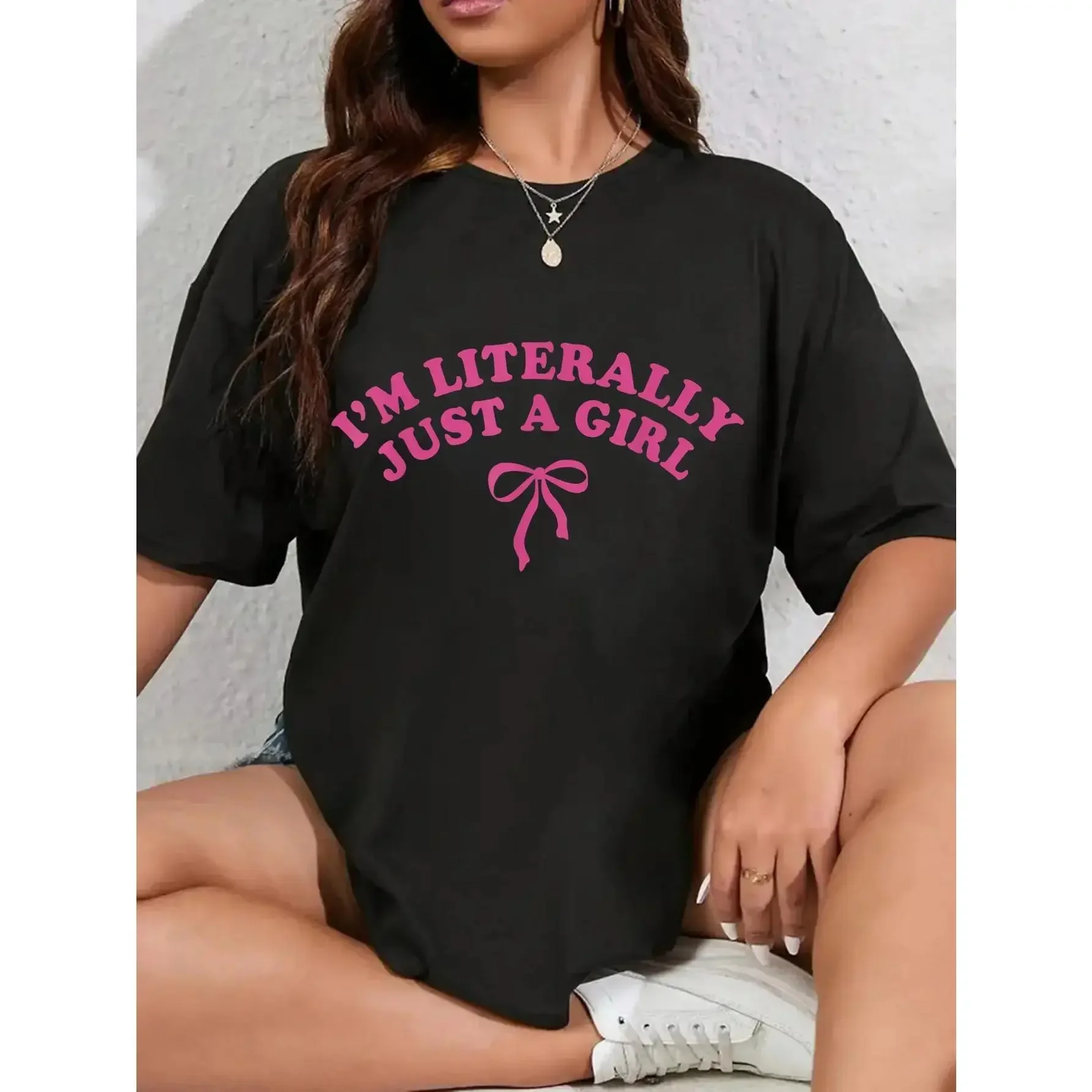 Unisex I'm Just a Girl, I'm Literally Just a Girl T-Shirt Coquette Bow Girly Tee