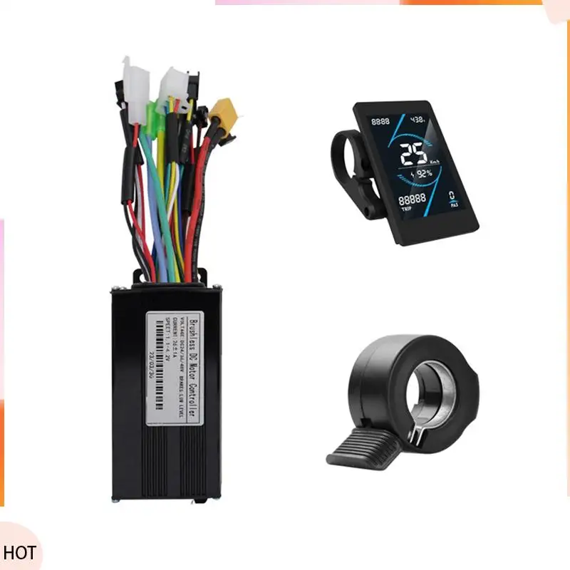 

News 36V 48V 26A Brushless Controller T5S LCD Display Meter+130X Throttle Kit For Electric Scooter E-Bike Repair Kit