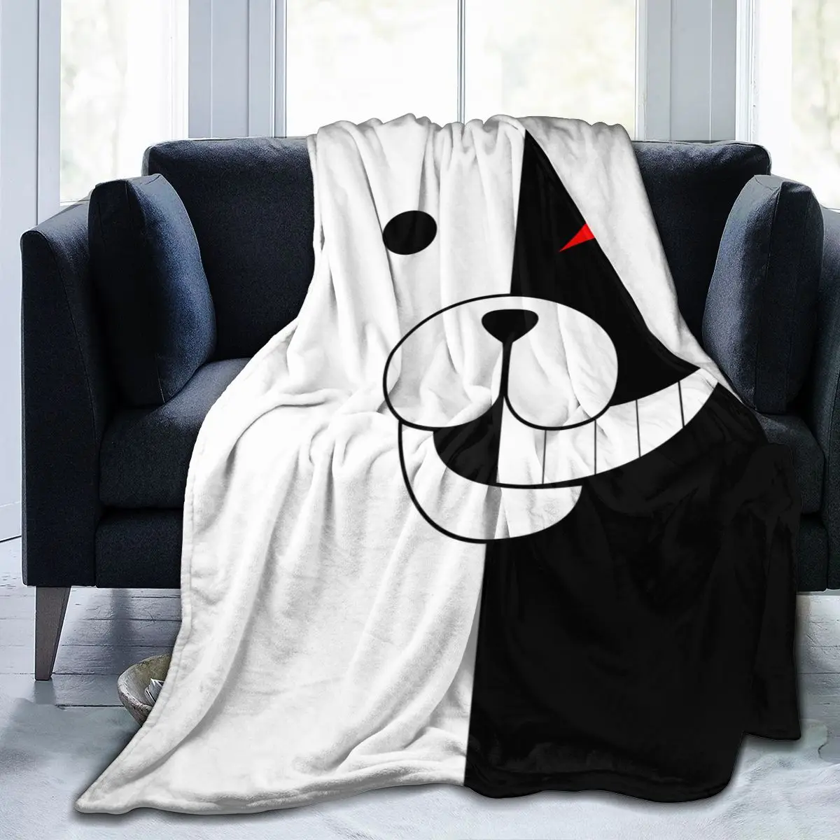 Danganronpa Monokuma All Season Fleece Blanket Throw Ultra Soft Flannel Blanket Digital Printed Premium Fluffy Microfiber Fleece